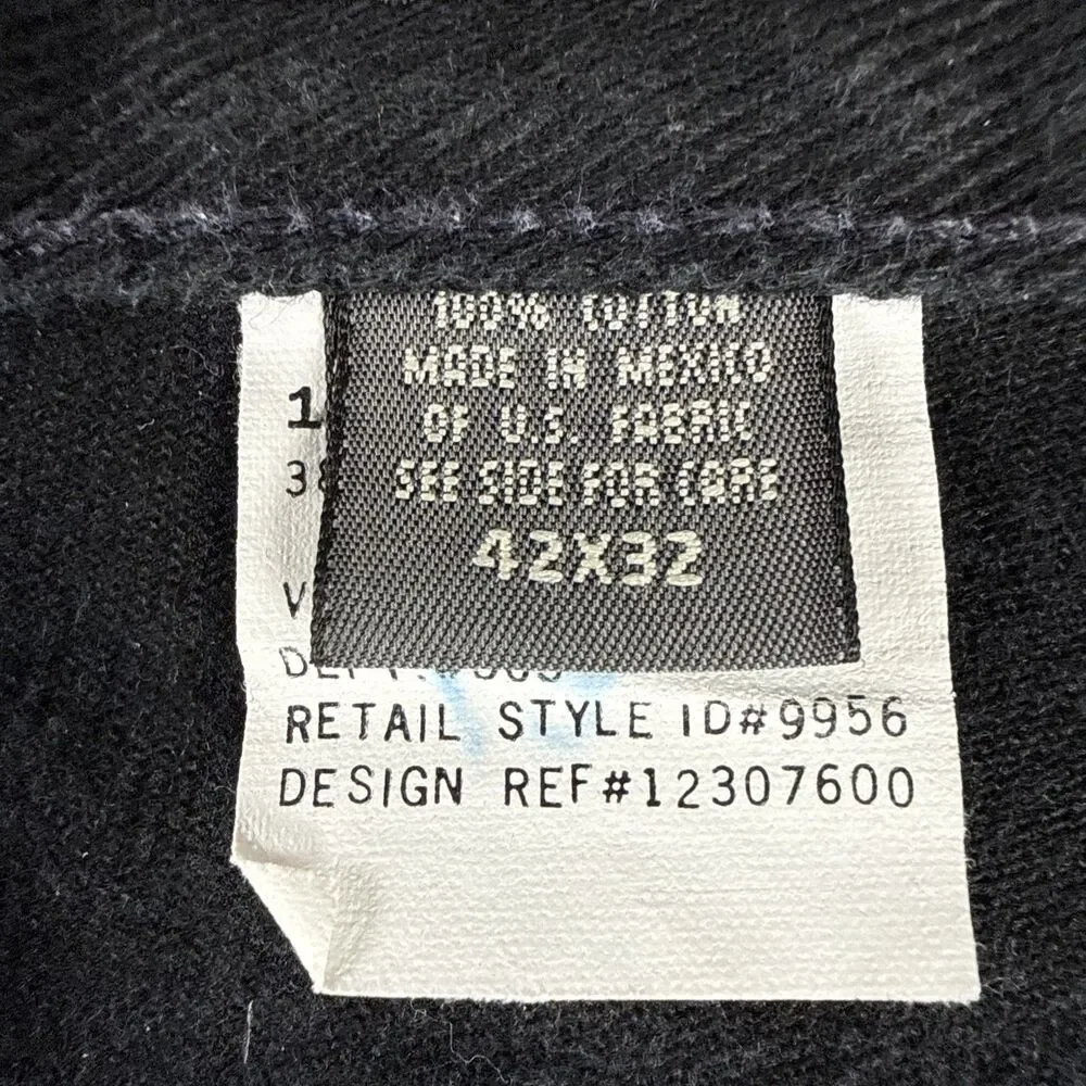 Eddie Bauer Jeans Mens 42 X 32 Black Denim  Straight Leg Relaxed Fit 100% Cotton